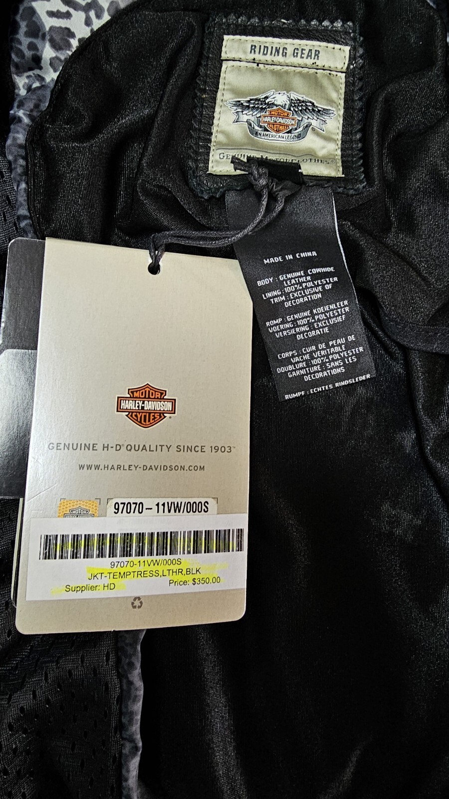Harley Davidson Women's Temptress Bling Studded Leather Jacket SMALL 97070-11VW image 7