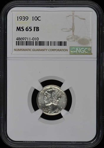 1939 Mercury Dime 10C NGC MS65FB