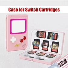 Case for Nintendo Switch Game Cartridges | Pink Retro Style | Holds 10 Games