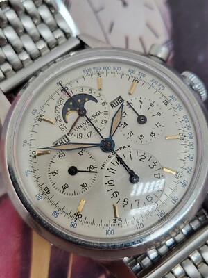 Universal Geneve Tri-Compax, 1950's, vintage Moon Phase Triple