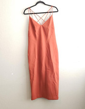Misha Dress Size 12 Benecia in Spice Strappy Back Midi Cocktail