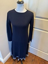 LOW CLASSIC Navy Wool Blend Knit Dress SZ S EUC