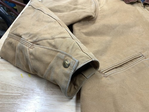 Carhartt Detroit Jacket J001 BRN L Tall Blanket Lined USA Vintage Brown Large by Carhartt, Size L, $199.99 - Photo 3