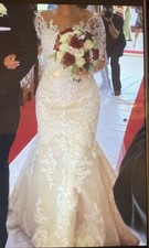 Bridal Wedding Offwhite Dress by PRONOVIAS Barcelona Castle Couture Sz 10/photos