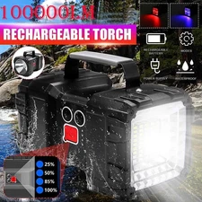 Super Bright Double Head Flashlight Searchlight Portable Emergency Work Light