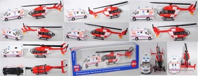 Siku Super 1850 03901 CHF Rettungsdienst-Set AMBULANCE / C 144 / REGA 1414 1:87