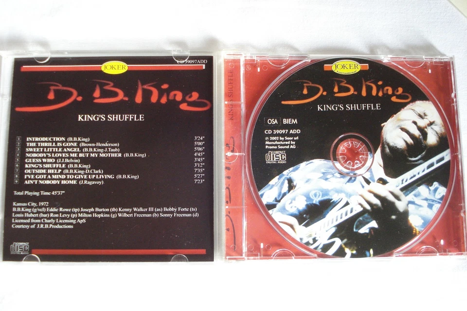 B.B. KING  CD KING"S SHUFFLE LIVE OSCAR PETERSON RAY CHARLES COUNT BASIE JAZZ - Bild 3 von 4