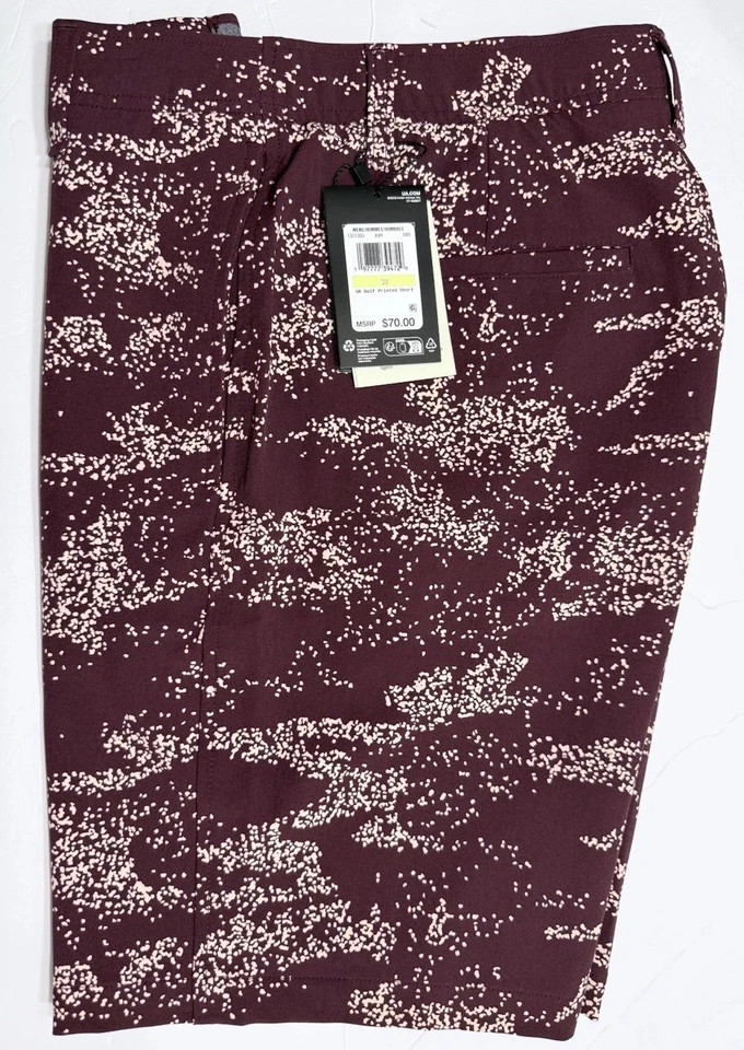 Pantalones Cortos Under Armour Golf Storm Para Hombre 30 UA Impresos 10" Granate Nuevos 1377303 600 Foto 3 de 4