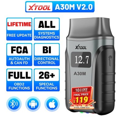2026 XTOOL A30M OBD2 BiDirectional Auto Full Diagnostic Code Reader Free Upgrate