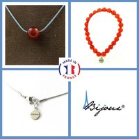 Edelsteine & Edelsteine Schmuckset A Bijoux Armband Halskette 1 Perle Cornalin