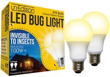 A19 LED Bug Light - Replaces 100W - Yellow Spectrum E26 Medium Outdoor Bulb f...