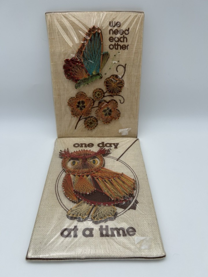 Vintage Owl and Butterfly String Art Wall Decor 7” X 5” | eBay
