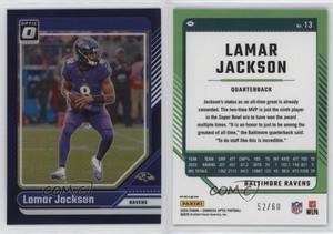 2024 Panini Donruss Optic Purple Prizm /60 Lamar Jackson #13