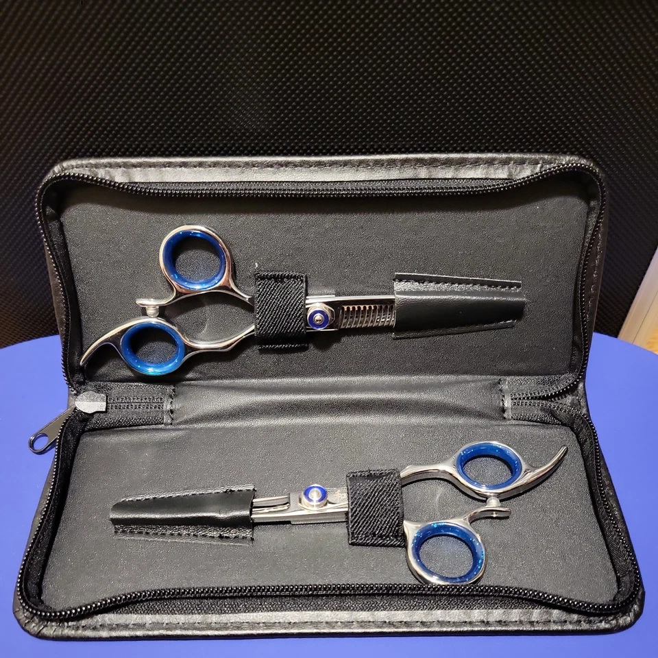 Juego de tijeras profesionales Shinzu by SHARK FIN con tarjeta de inspección nuevo abierto Foto 2 de 3