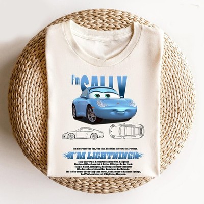 Vintage Pixar Cars I'm Sally I'm Lightning  Radiator Springs Tshirt Men Women