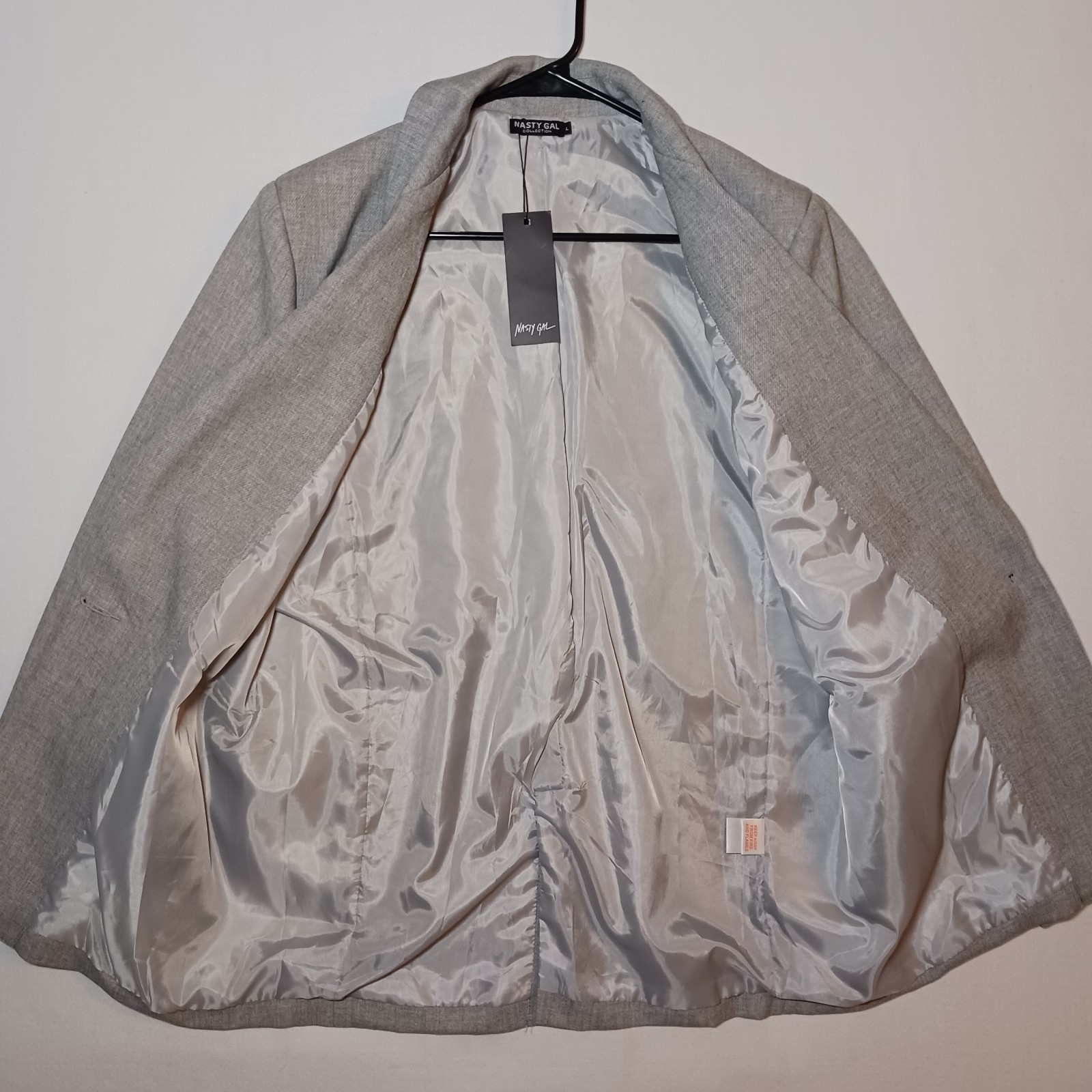 Nasty Gal Womens Tailored Oversized Twill Blazer Large Gray NWT image 6