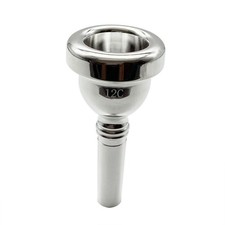 Trombone Mouthpiece 12C Baritone and Euphonium Mouthpiece Silver Plated 12C-...