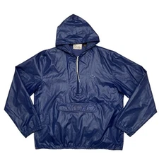Vintage Izod Lacoste 70s 80s Navy 1/2 Zip Anorak Windbreaker Raincoat Jacket L