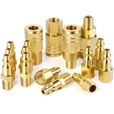 Universal Air Hose Fittings 16PCS 1/4 NPT Air Coupler Plug Kit Industrial Tool