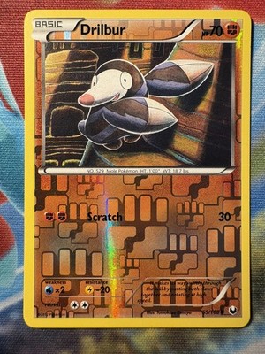 Drilbur 55/108 Dunkle Entdecker Reverse Holo Pokemon Karte TCG Tomokazu Komiya
