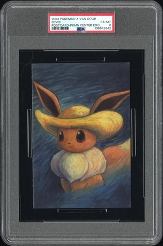 2023 POKEMON X VAN GOGH POSTCARD POKEMON CENTER EXCLUSIVE EEVEE PSA 6