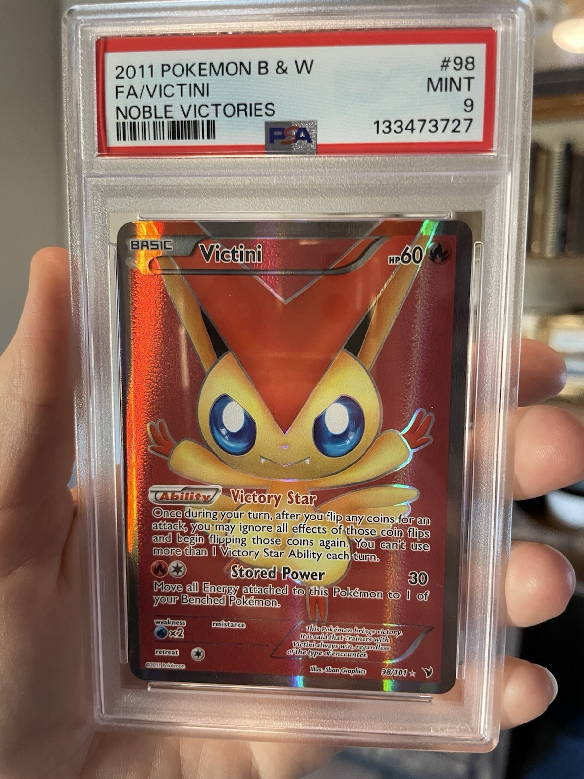 Pokemon PSA 9 2011 Black White Noble Victories Victini #98/101