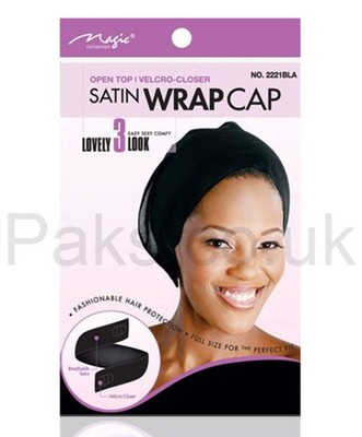 Bee Sales Magic Collection Satin Wickelmütze schwarz