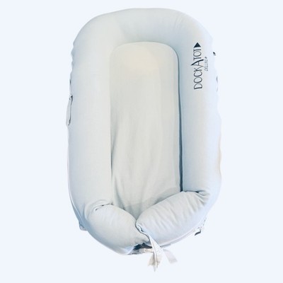 Dock A Tot Deluxe Plus + Dock Baby Lounger 0-8 Months Light Blue Cushion W/Cover