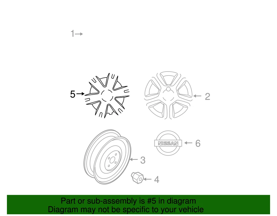 Nissan Altima 2007-2008 genuino - Cubierta de rueda 40315-JA000 Foto 2 de 2