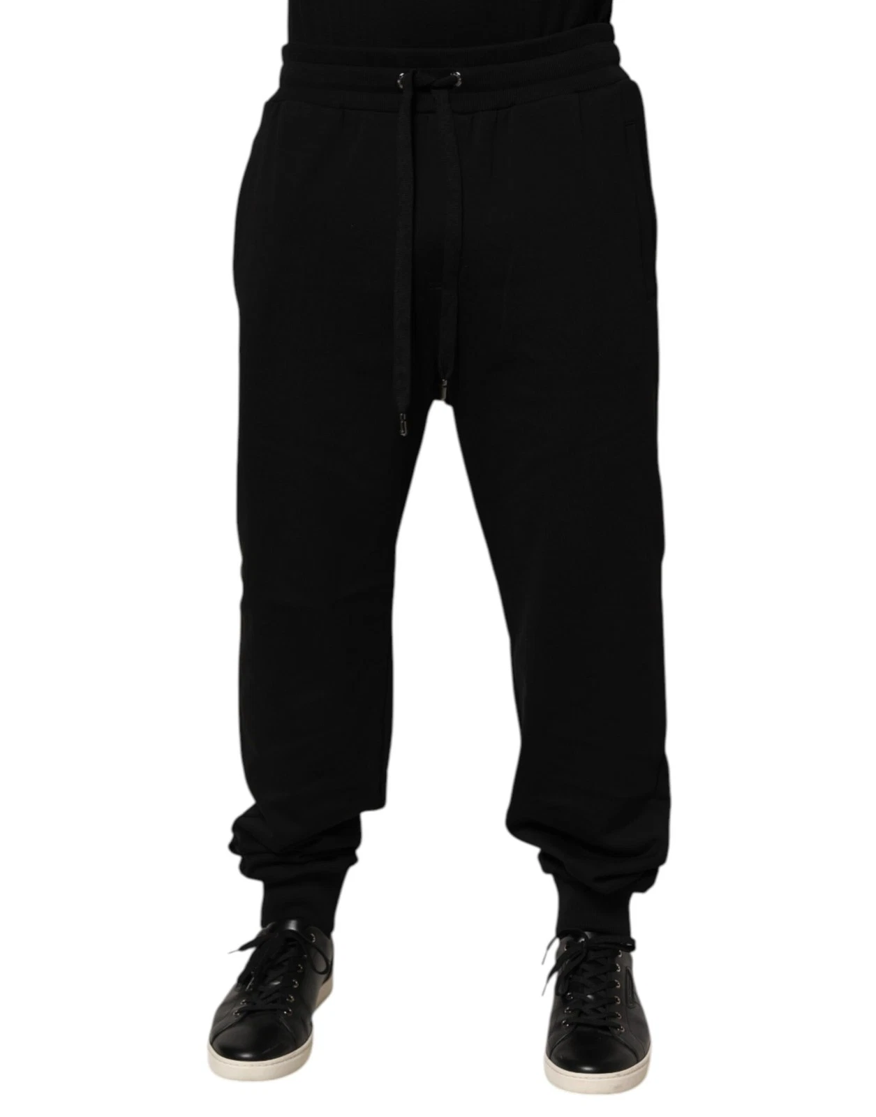 Dolce & Gabbana Black Cotton Drawstring Logo SweatMen's Men's Pants