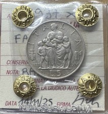 MONETA REGNO D’ITALIA 5 LIRE FAMIGLIA 1937 XV RARA sigillata BB/SPL SUBALPINA