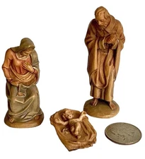 ANRI KUOLT ITALY 79710/1 2 3 MARY JOSEPH JESUS HOLY FAMILY NATIVITY 3” scale