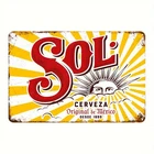Sol Cerveza Vintage Metal Tin Sign Weather Resistant Beer Wall  8x12