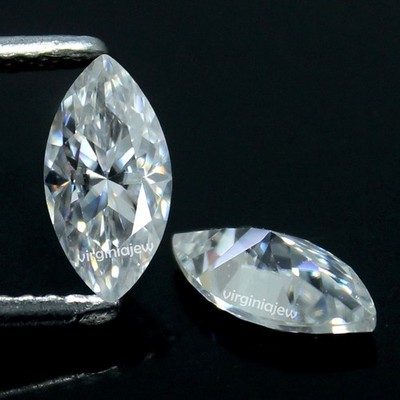 Natural DE Color VVS1 Clarity White 3x6 MM Marquise Pair Excellent Cut Diamond