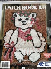 National Yarn Crafts USA Latch Hook Kit Ballet Bear R897 20x27 Vintage Complete