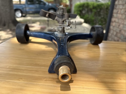 VINTAGE NELSON RAIN BIRD #25 IMPACT SPRINKLER YARD/GARDEN METAL 2 WHEELED - Picture 3 of 15