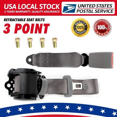 Universal 3 Point Retractable Car Seat Belt Bolt Automatic Safety Strap Buckle