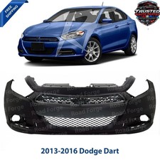 Front Bumper Cover Fascia Grille Assembly Black Kit For 2013-2016 Dodge Dart