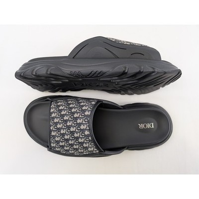 Dior H-Town Single Band Slipper Sandal in Black / Beige BNWB 41