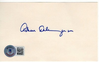 Arthur M. Schlesinger Jr. Signed Autographed Index Card Historian BAS BB76426