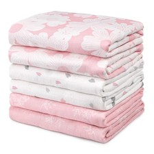Receiving Blankets Girl Muslin Swaddle Blankets for Newborn