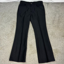 Vintage Levi's Pants Mens 36x30 Black Dacron Polyester Straight Leg Retro 90s