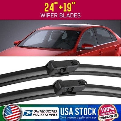 24''+19'' Top Lock Wiper Windshield Rain Blades Set For 11-18 Volkswagen Jetta