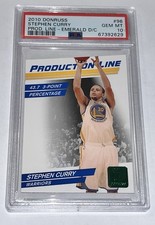 2010-11 DONRUSS STEPHEN CURRY PRODUCTION LINE EMERALD DIE-CUT PSA 10 POP 12 RARE