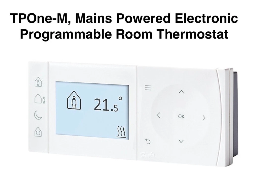 Danfoss TPOne-M Mains Powered Programmable Room Thermostat 230Vac 087N7852 BNIB
