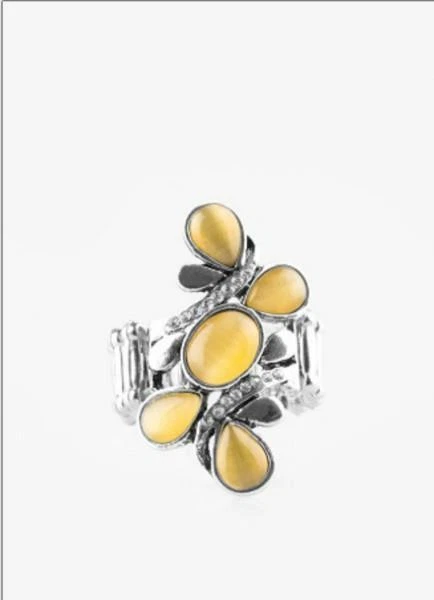 PAPARAZZI BLISS OUT YELLOW MOONSTONE RING eBay