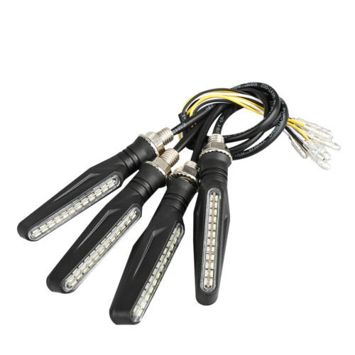 4x Sequential Flowing LED Motorcycle Turn Signal Indicator Lights DRL Brake Lamp - Picture 3 of 9