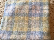 Katie Little Blue Green Yellow Chenille Baby Blanket Plaid Kidsline