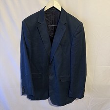 Jaeger Mens Petrol Blue 100 Cotton Suit Jacket Blazer 44R