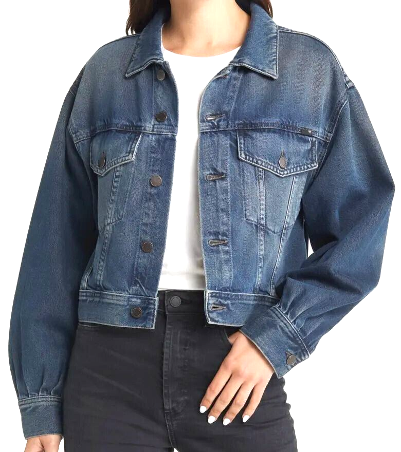 AG Adriano Goldschmied Mirah Crop Trucker denim Jacket - sz Large